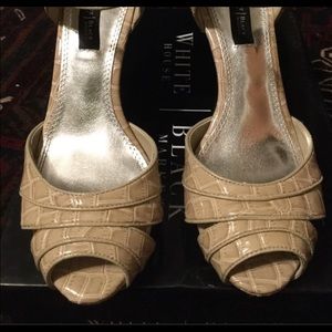 WHBM Birgitta Croc Perp Toe Heels